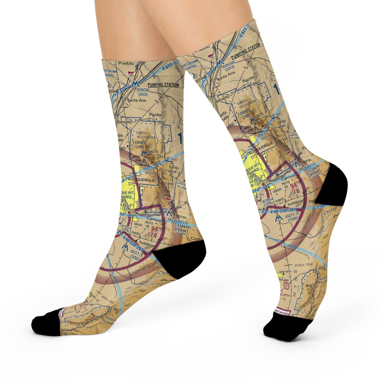 ABQ Cushioned Crew Socks | Albuquerque International Sunport Airport Socks