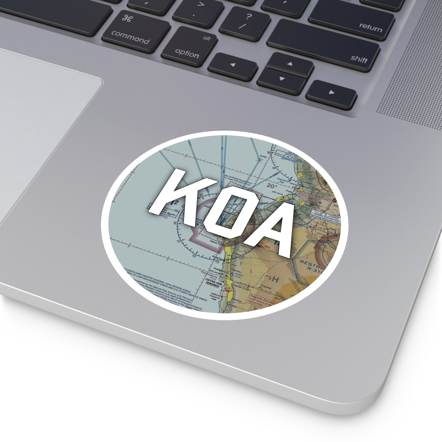 KOA Round Sticker | Ellison Onizuka Kona International At Keahole Airport Sticker