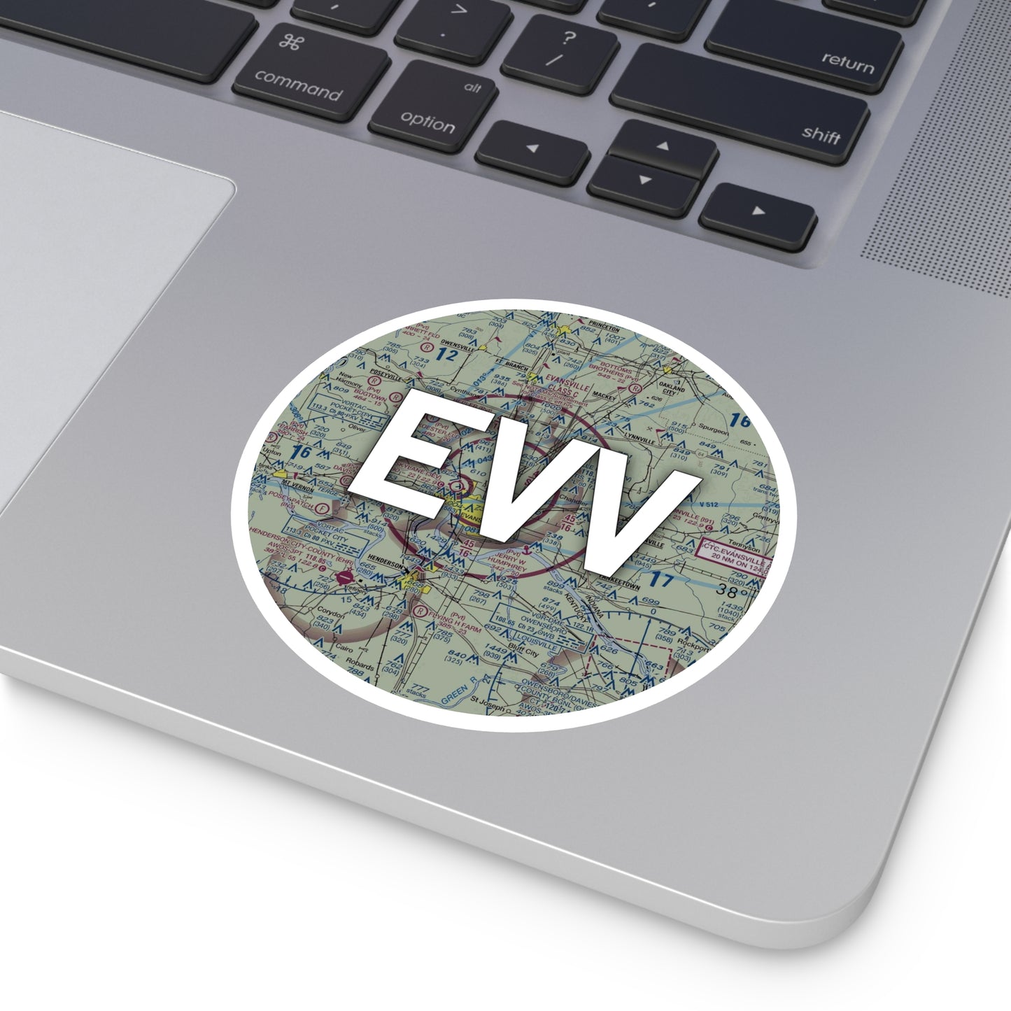 EVV Round Sticker | Evansville Regional Airport Sticker