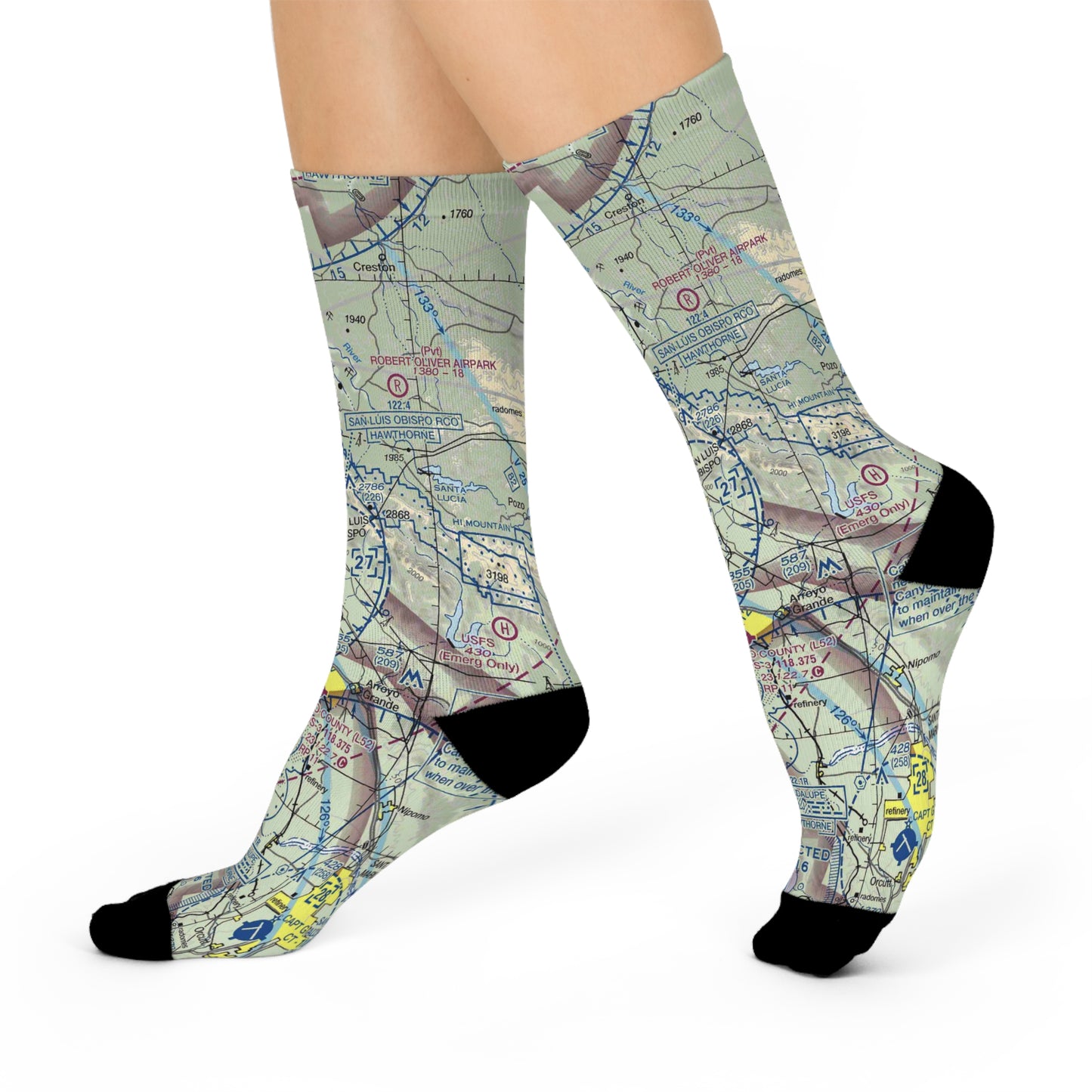 SBP Cushioned Crew Socks | San Luis Obispo County Regional Airport Socks