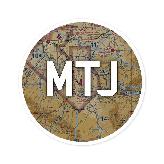 MTJ Round Sticker | Montrose Regional Airport Sticker