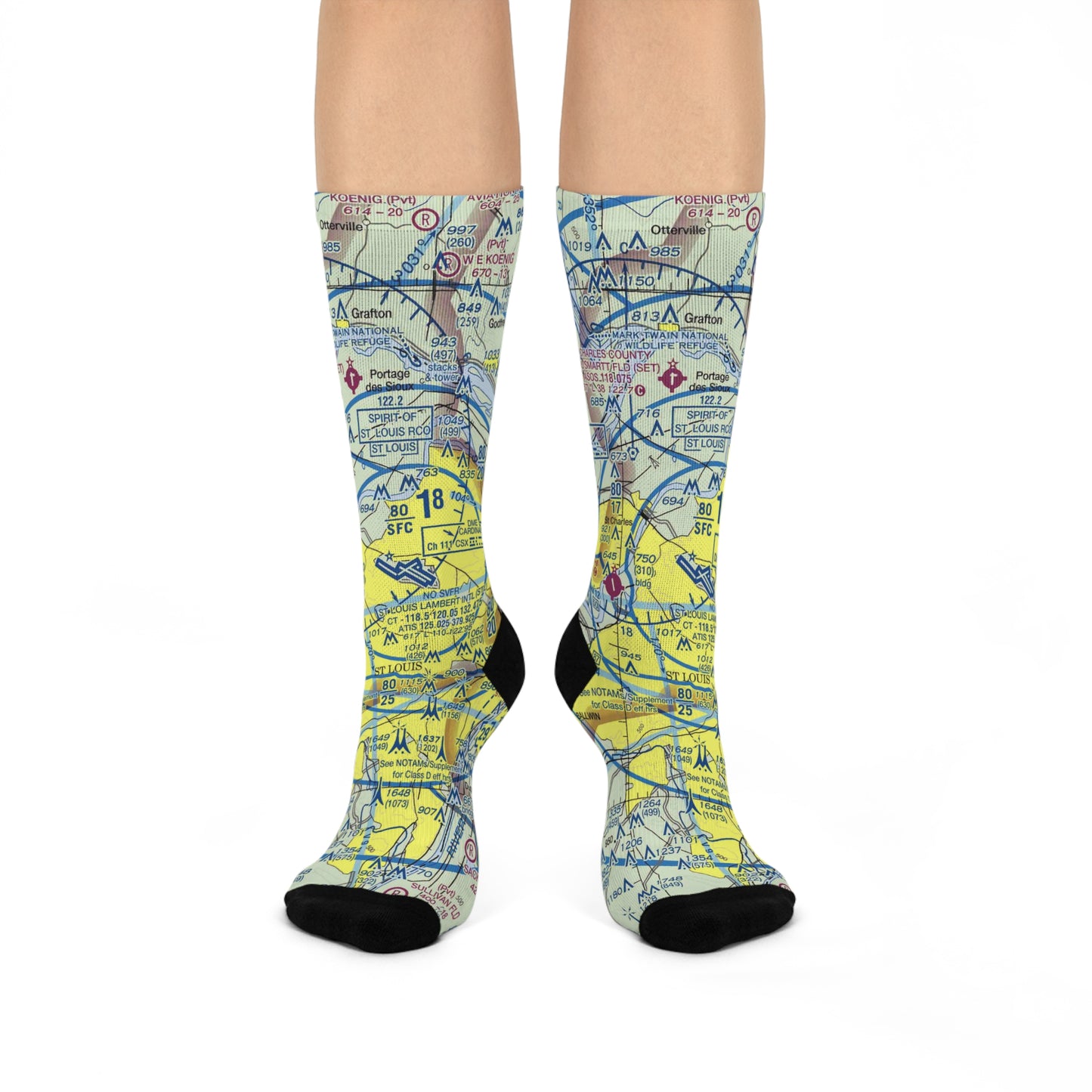 STL Cushioned Crew Socks | St Louis Lambert International Airport Socks