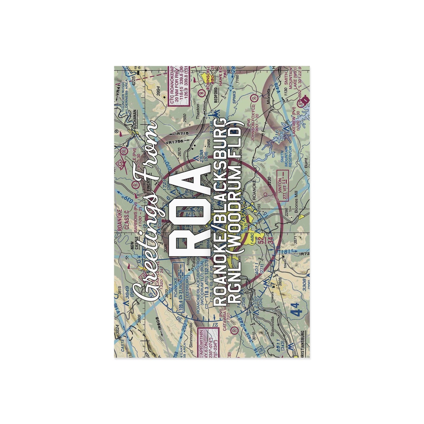 ROA Postcard | Roanoke/Blacksburg Regional (Woodrum Field) Airport Card