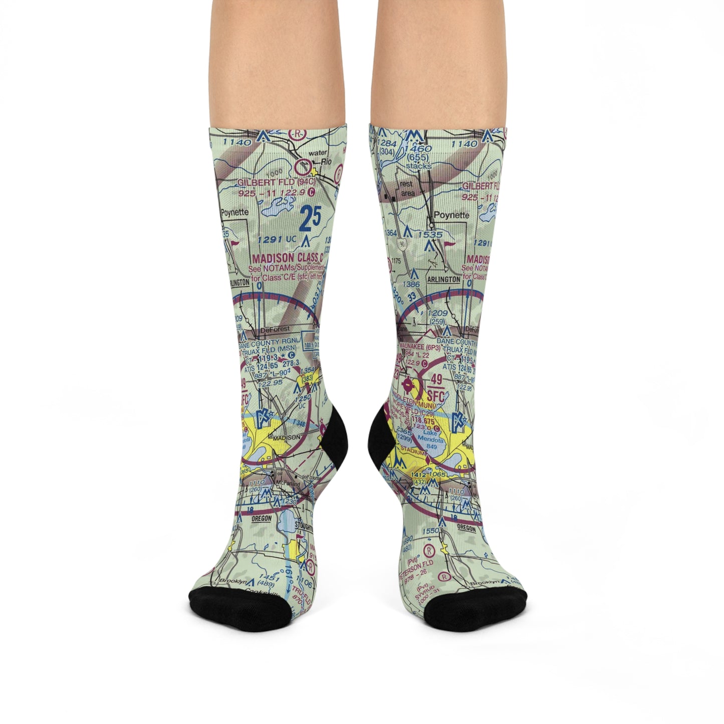 MSN Cushioned Crew Socks | Dane County Regional/Truax Field Airport Socks