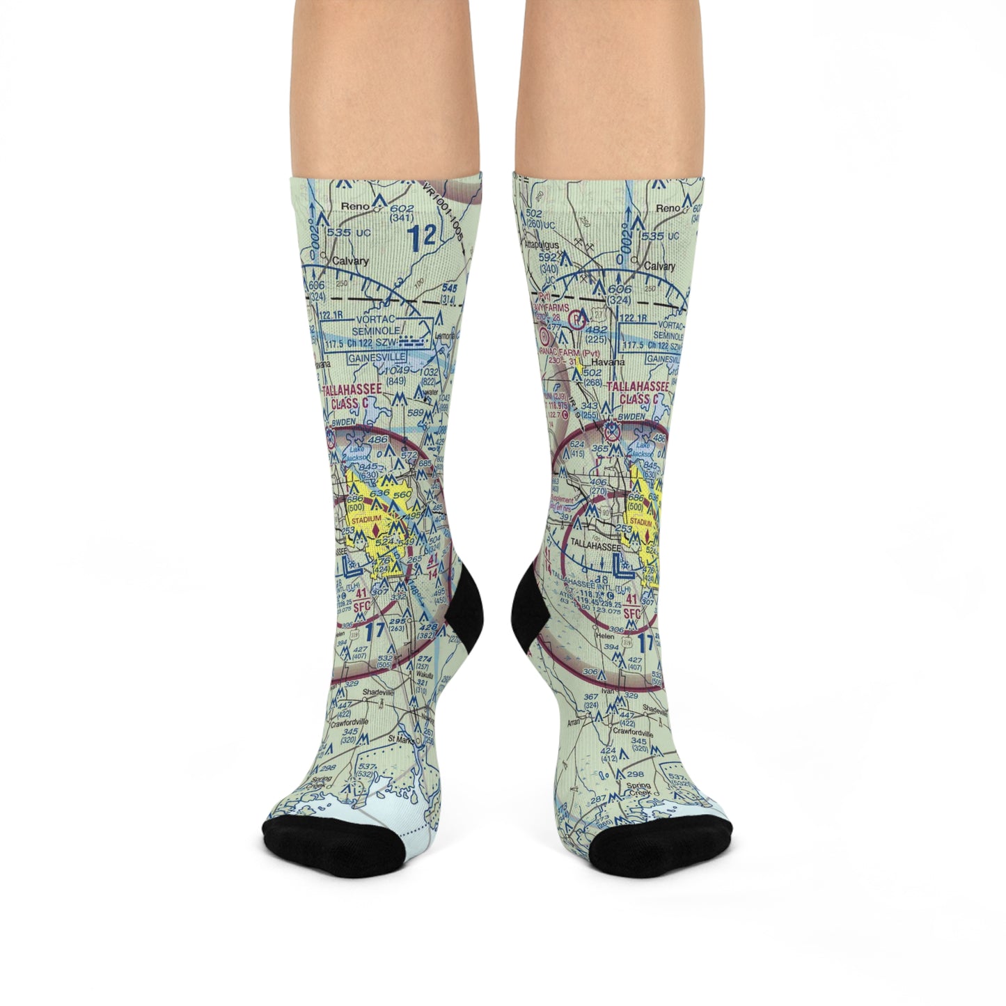 TLH Cushioned Crew Socks | Tallahassee International Airport Socks