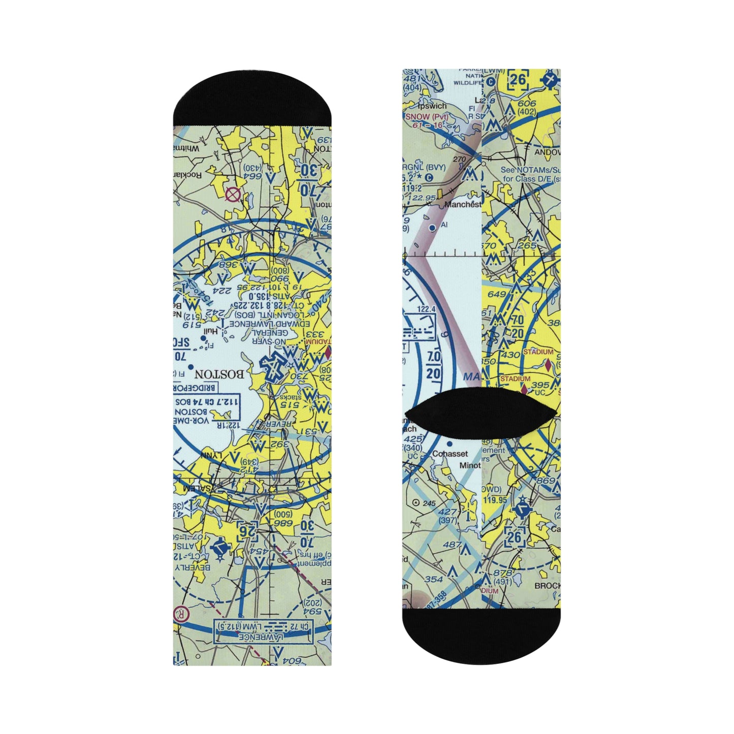 BOS Cushioned Crew Socks | General Edward Lawrence Logan International Airport Socks