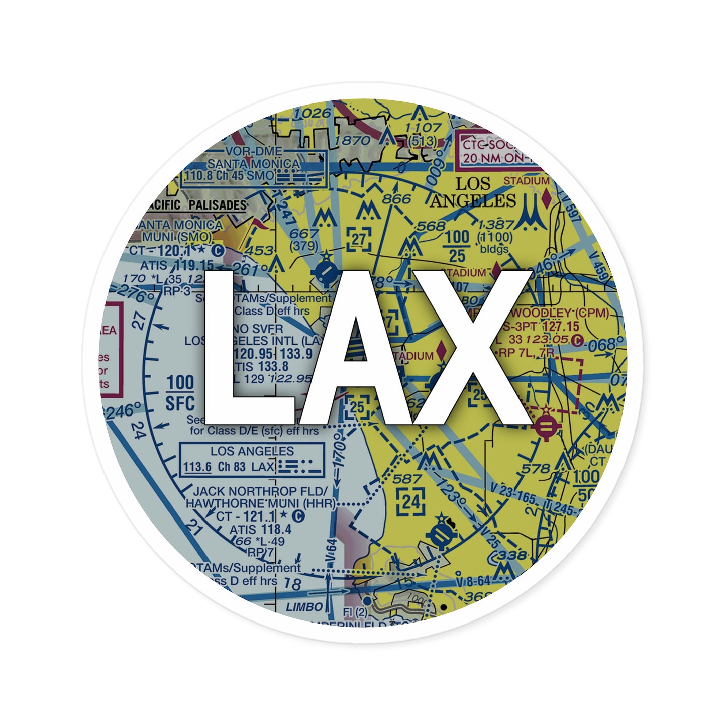 LAX Round Sticker | Los Angeles International Sticker