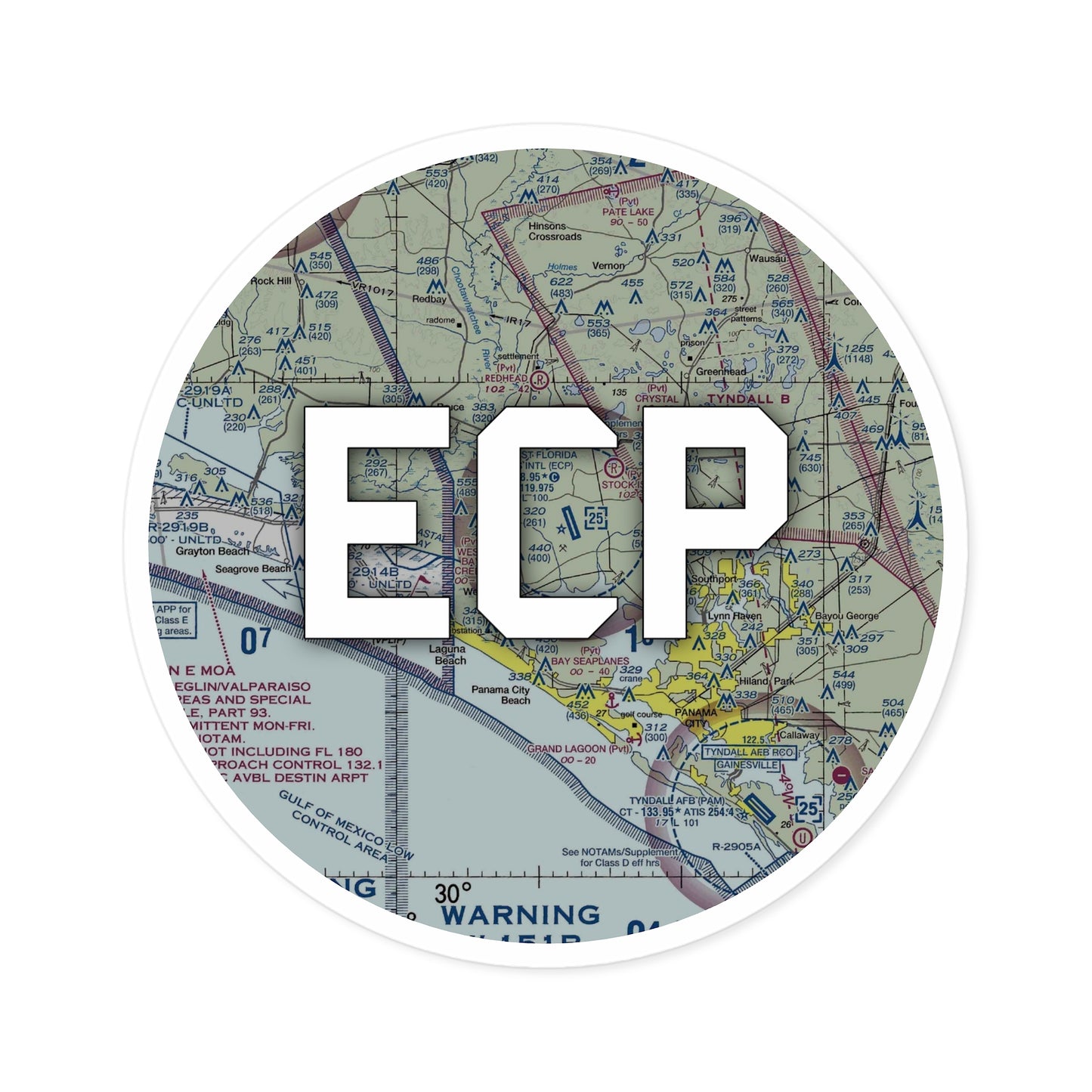 ECP Round Sticker | Northwest Florida Beaches International Airport Sticker