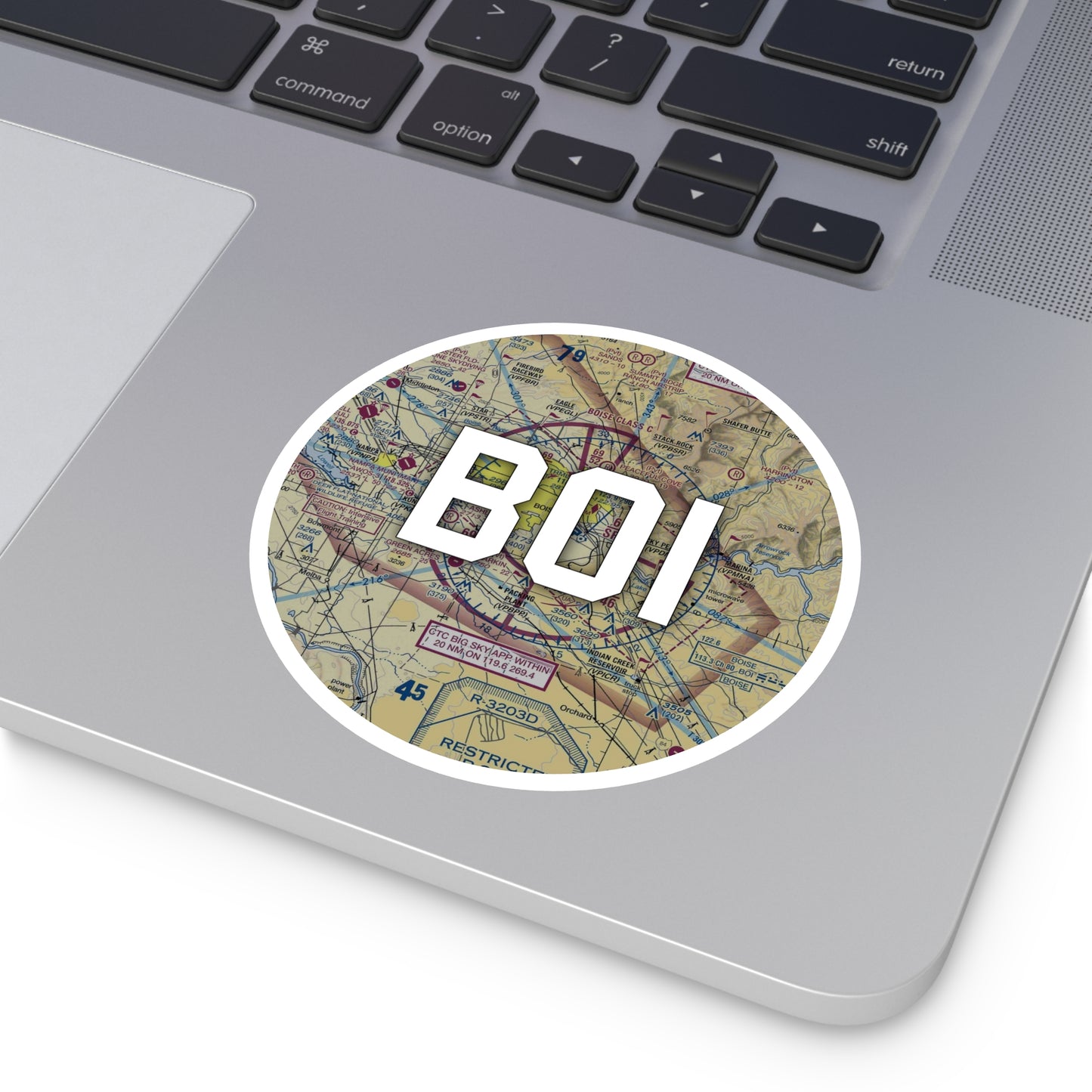 BOI Round Sticker | Boise Air Trml/Gowen Field Airport Sticker