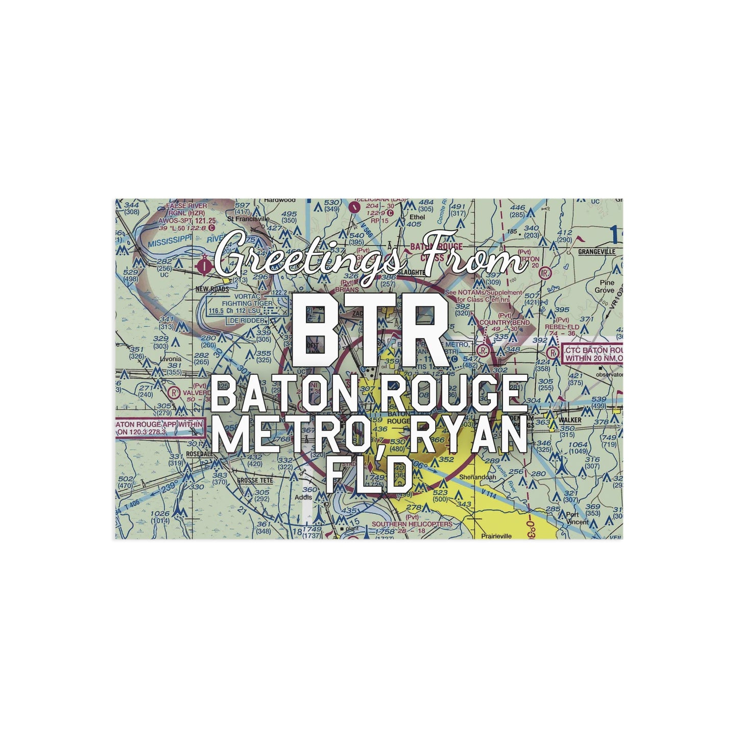 BTR Postcard | Baton Rouge Metro, Ryan Field Airport Card