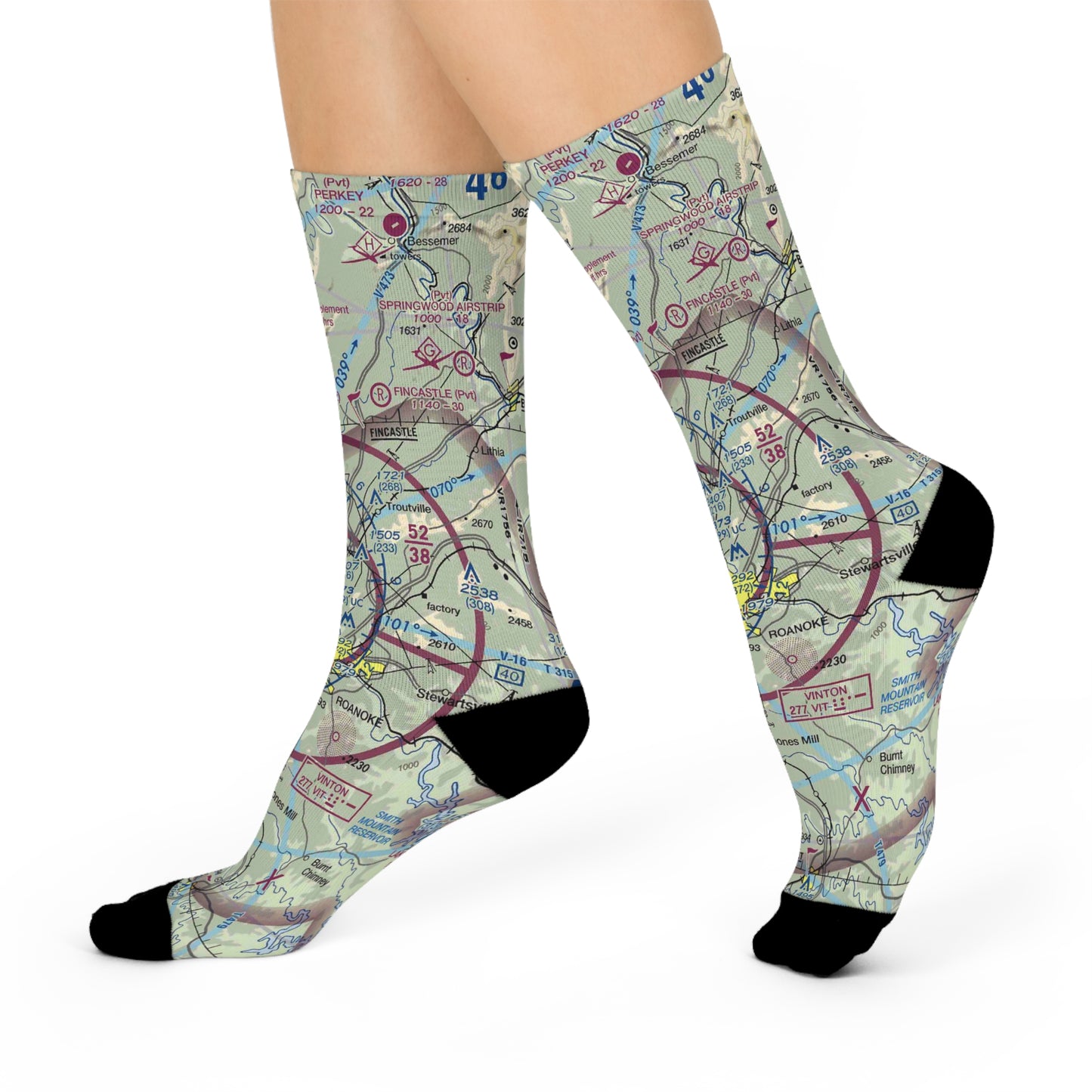 ROA Cushioned Crew Socks | Roanoke/Blacksburg Regional (Woodrum Field) Airport Socks