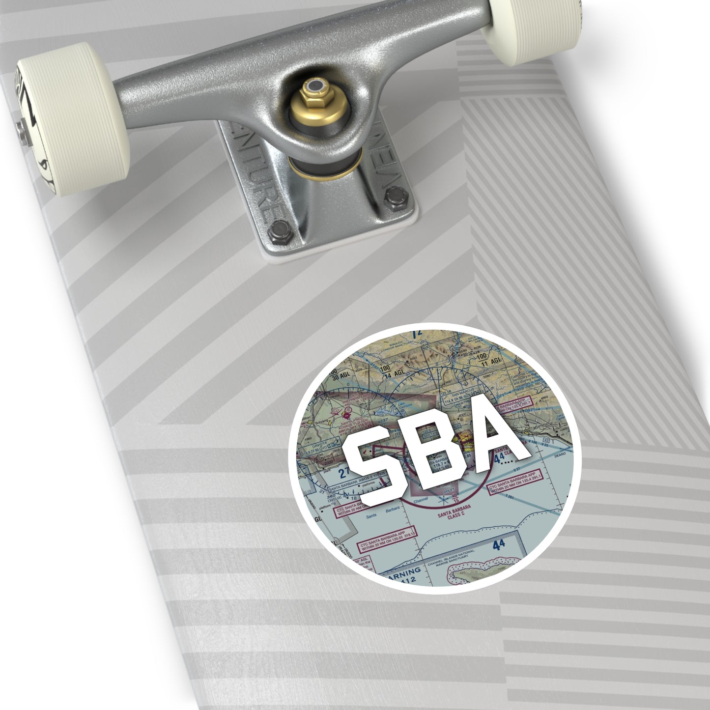 SBA Round Sticker | Santa Barbara Municipal Airport Sticker