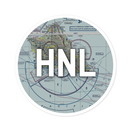 HNL Round Sticker | Daniel K Inouye International Airport Sticker