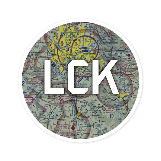 LCK Round Sticker | Rickenbacker International Airport Sticker