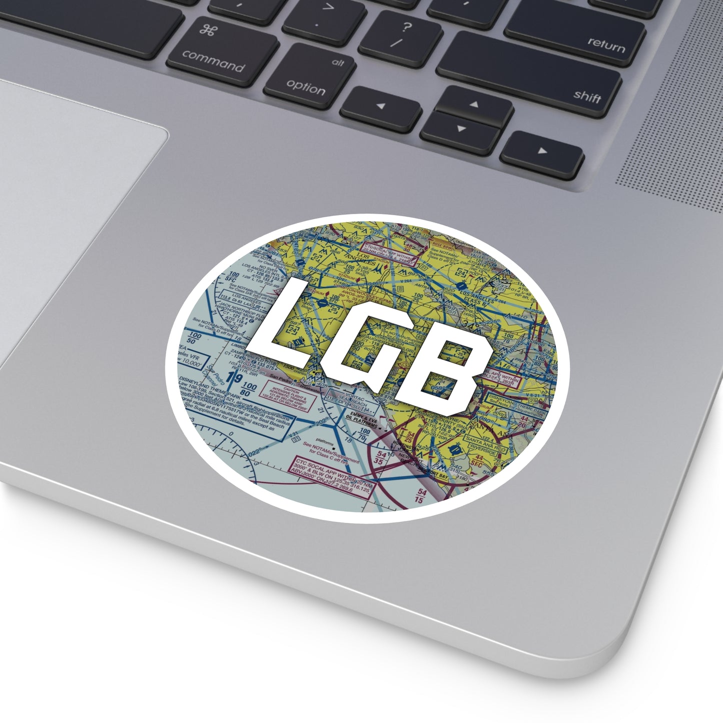 LGB Round Sticker | Long Beach (Daugherty Field) Airport Sticker