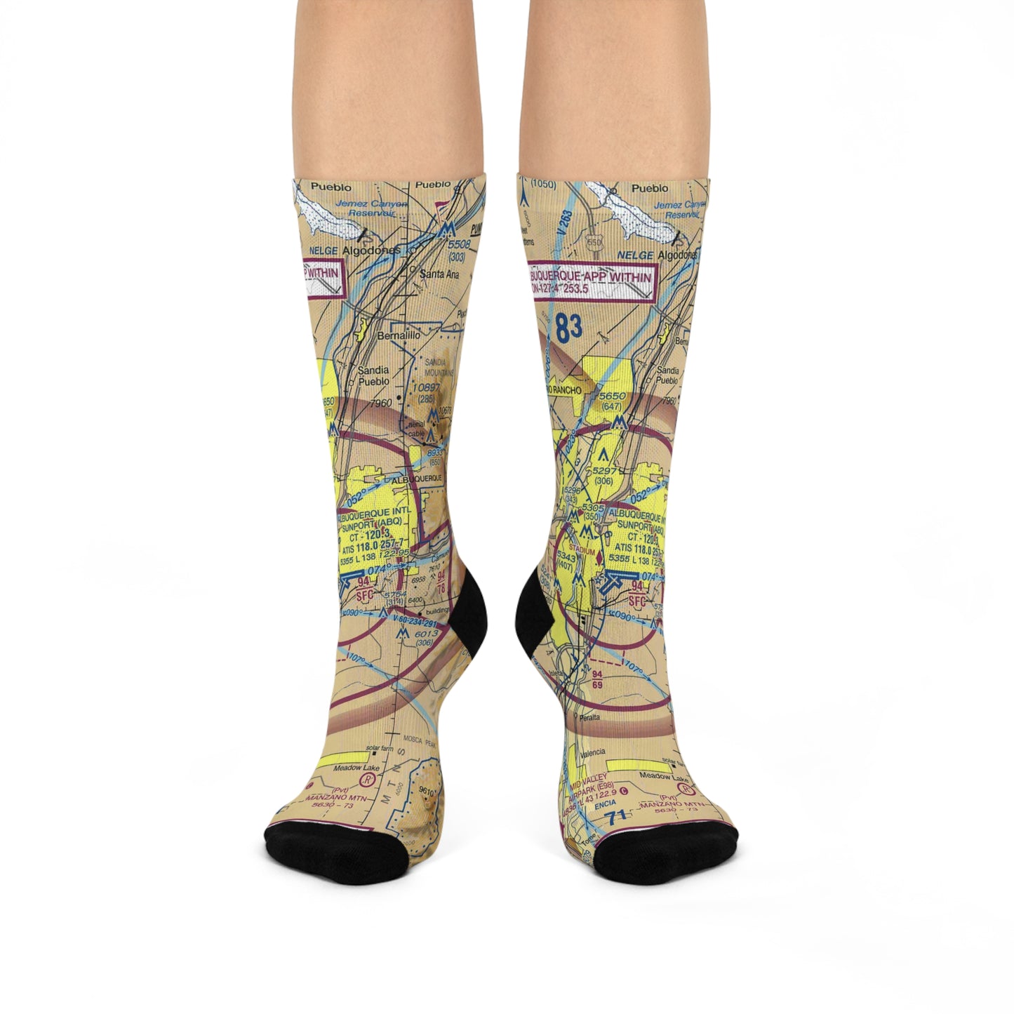 ABQ Cushioned Crew Socks | Albuquerque International Sunport Airport Socks