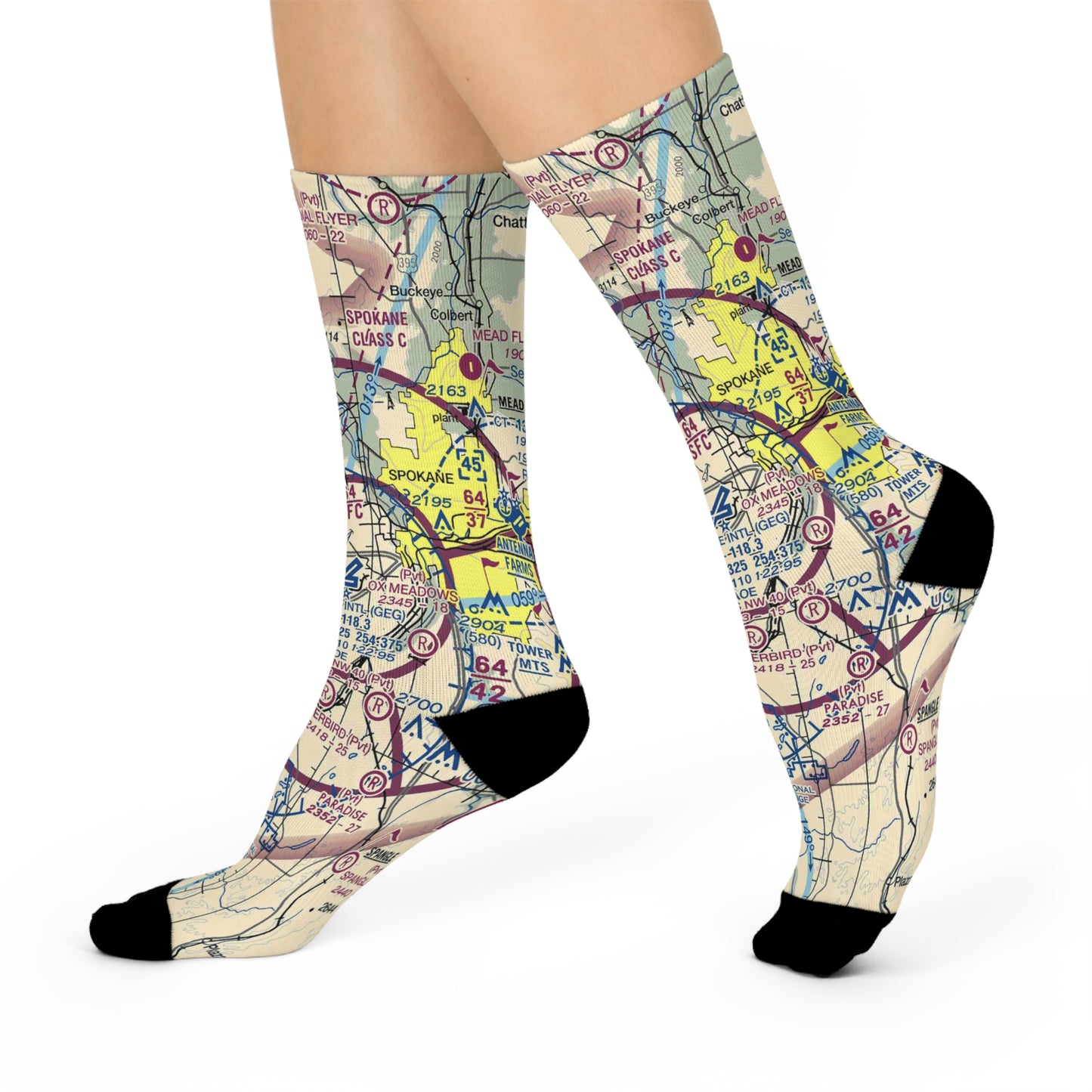 GEG Cushioned Crew Socks | Spokane International Airport Socks