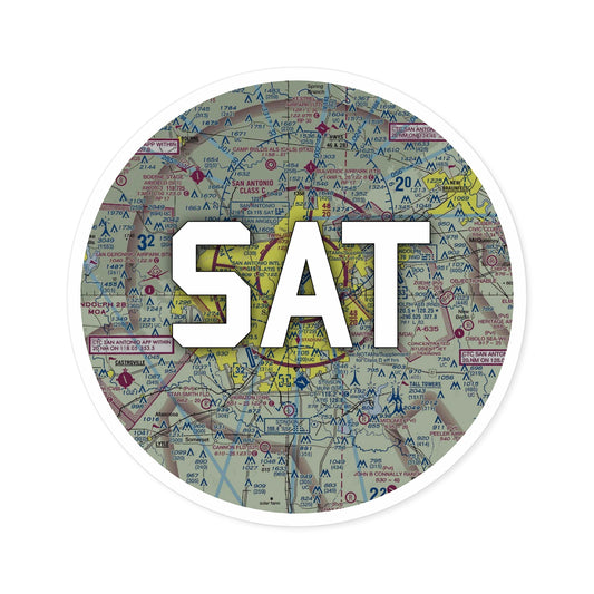 SAT Round Sticker | San Antonio International Airport Sticker