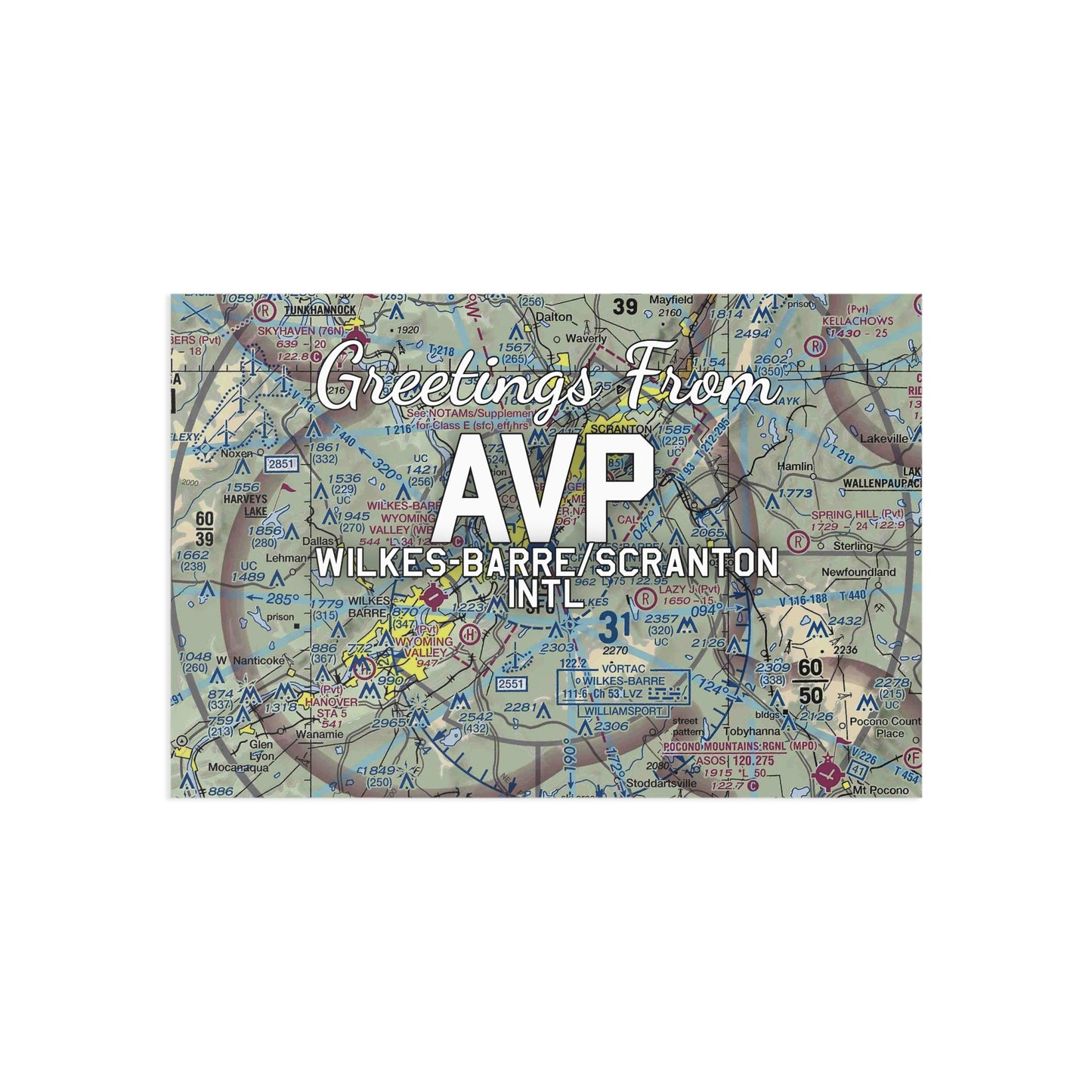 AVP Postcard | Wilkes-Barre/Scranton International Airport Card