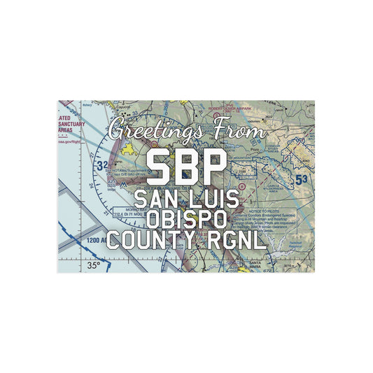 SBP Postcard | San Luis Obispo County Regional Airport Card