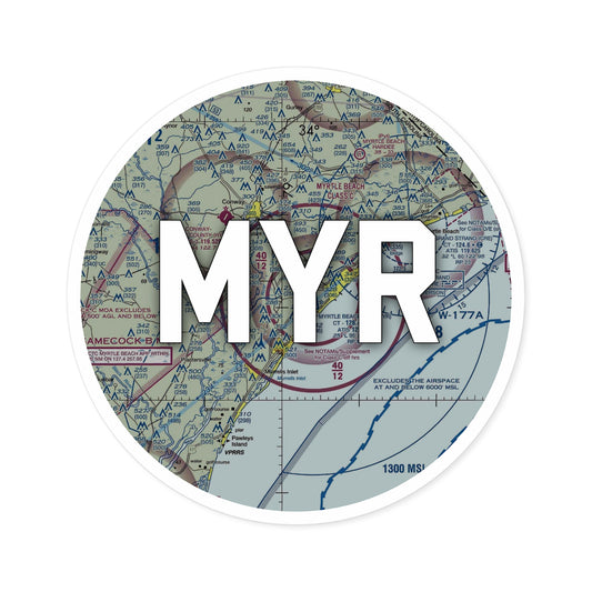 MYR Round Sticker | Myrtle Beach International Airport Sticker