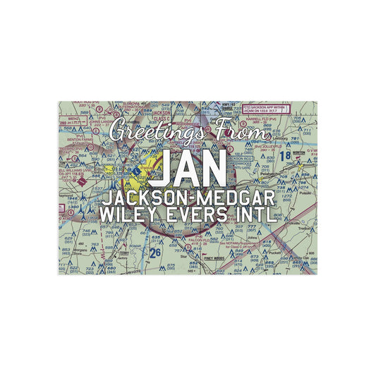 JAN Postcard | Jackson-Medgar Wiley Evers International Airport Card