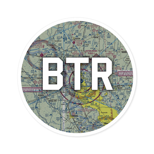 BTR Round Sticker | Baton Rouge Metro, Ryan Field Airport Sticker