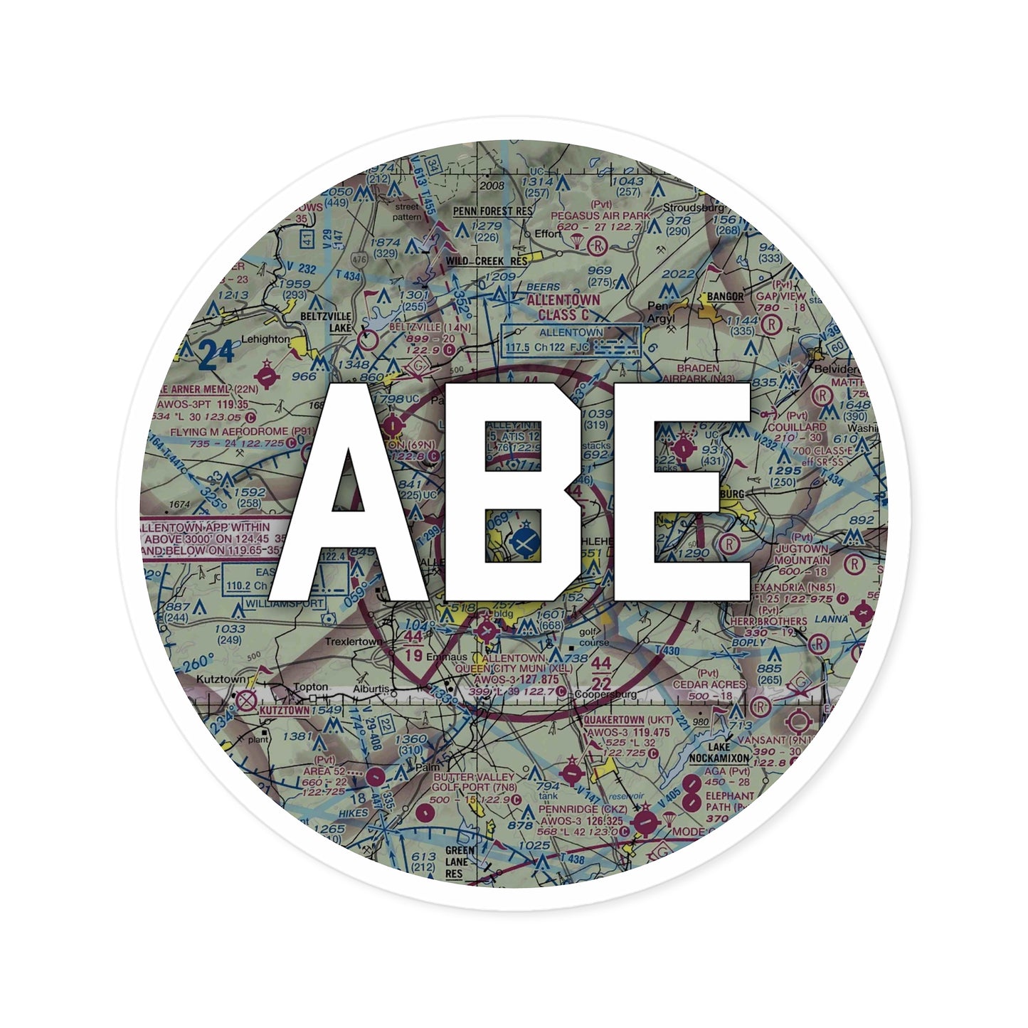 ABE Round Sticker | Lehigh Valley International Airport Sticker