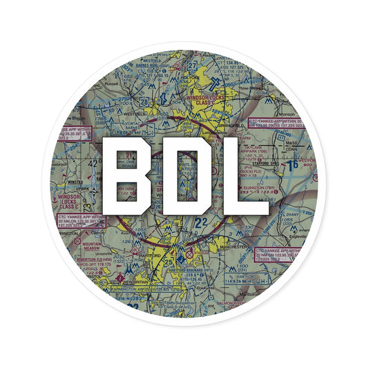 BDL Round Sticker | Bradley International Airport Sticker