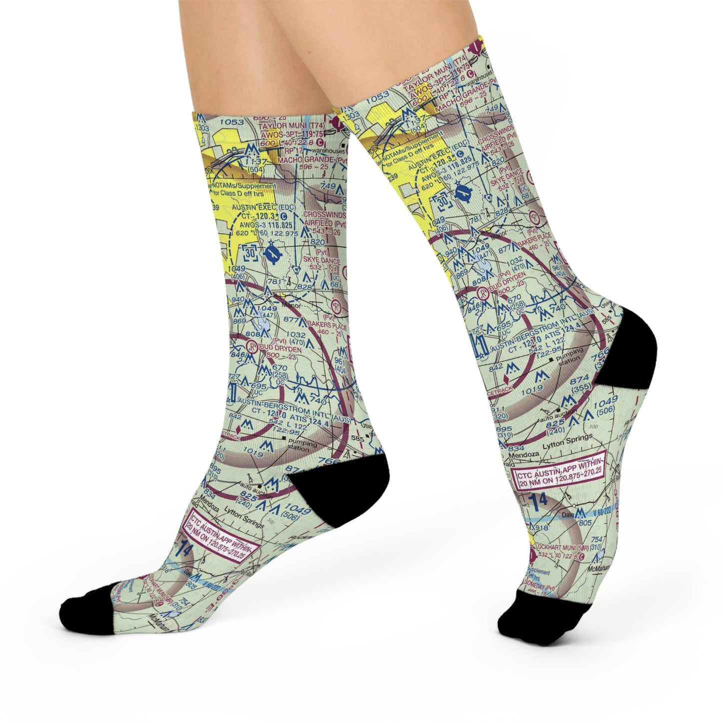 AUS Cushioned Crew Socks | Austin-Bergstrom International Airport Socks