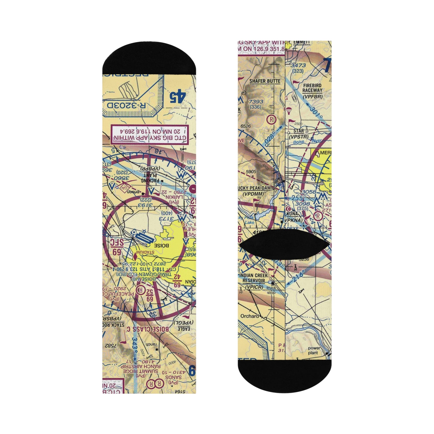 BOI Cushioned Crew Socks | Boise Air Trml/Gowen Field Airport Socks