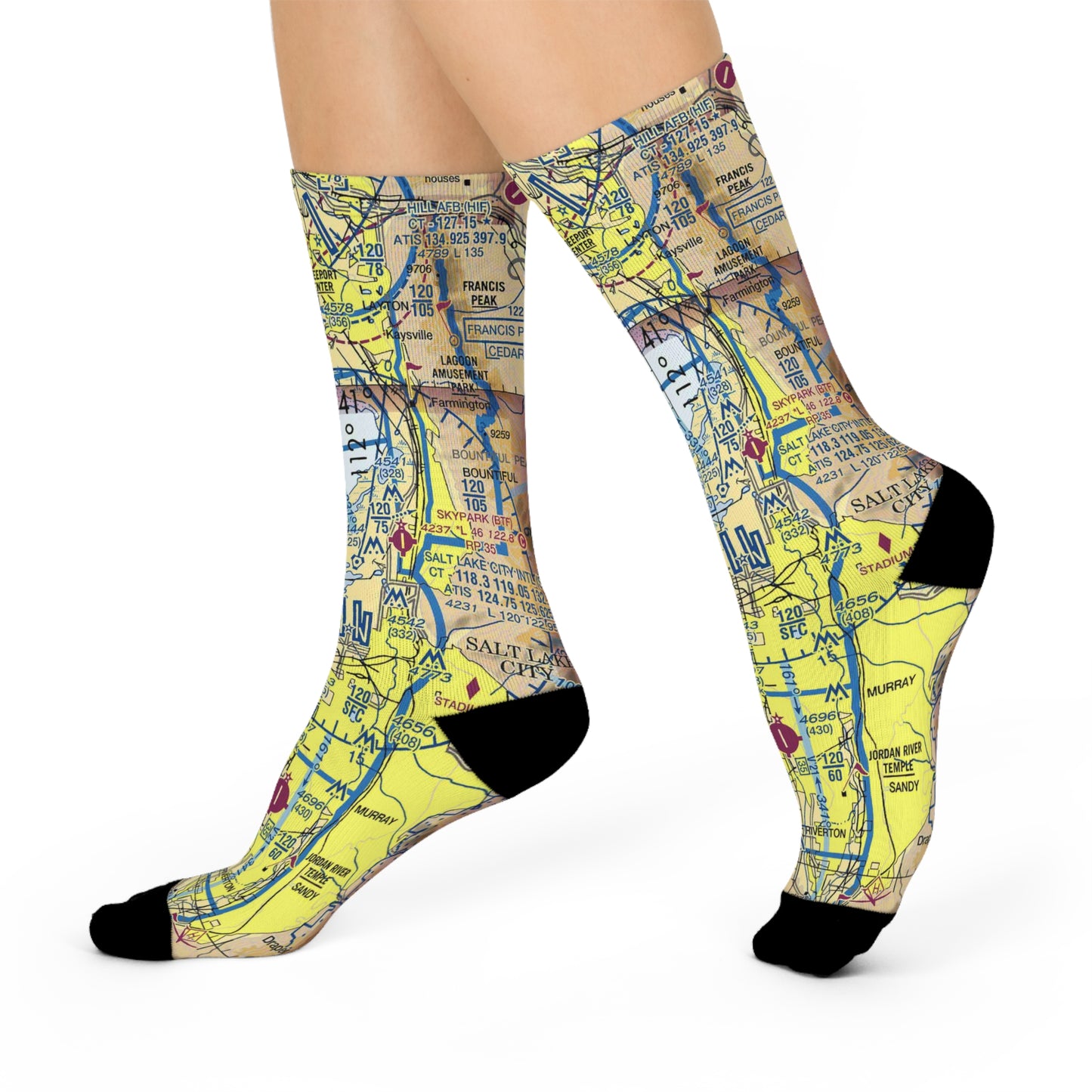 SLC Cushioned Crew Socks | Salt Lake City International Airport Socks