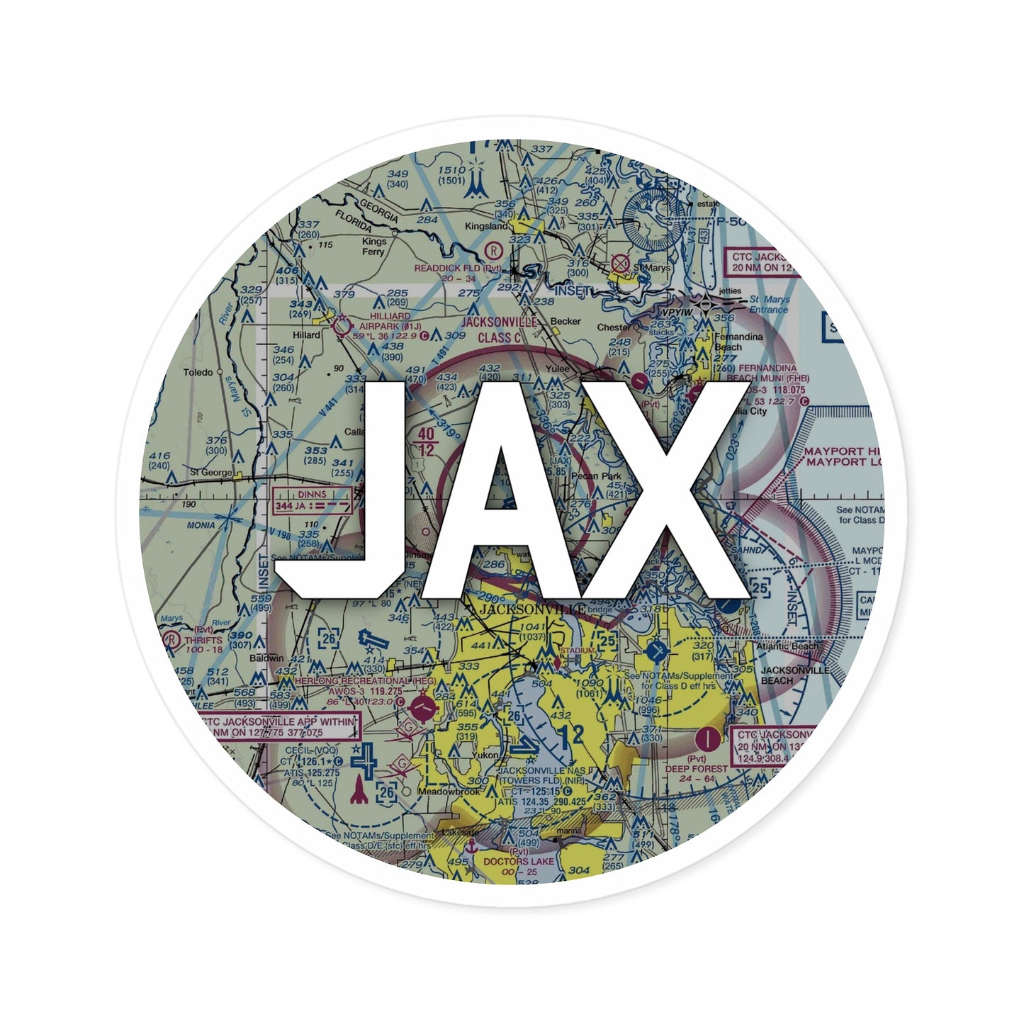 JAX Round Sticker | Jacksonville International Airport Sticker