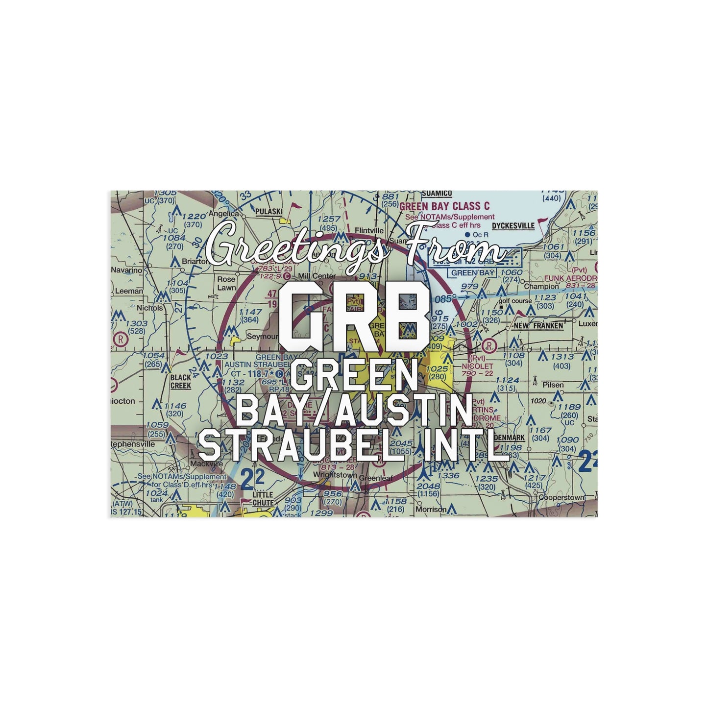 GRB Postcard | Green Bay/Austin Straubel International Airport Card