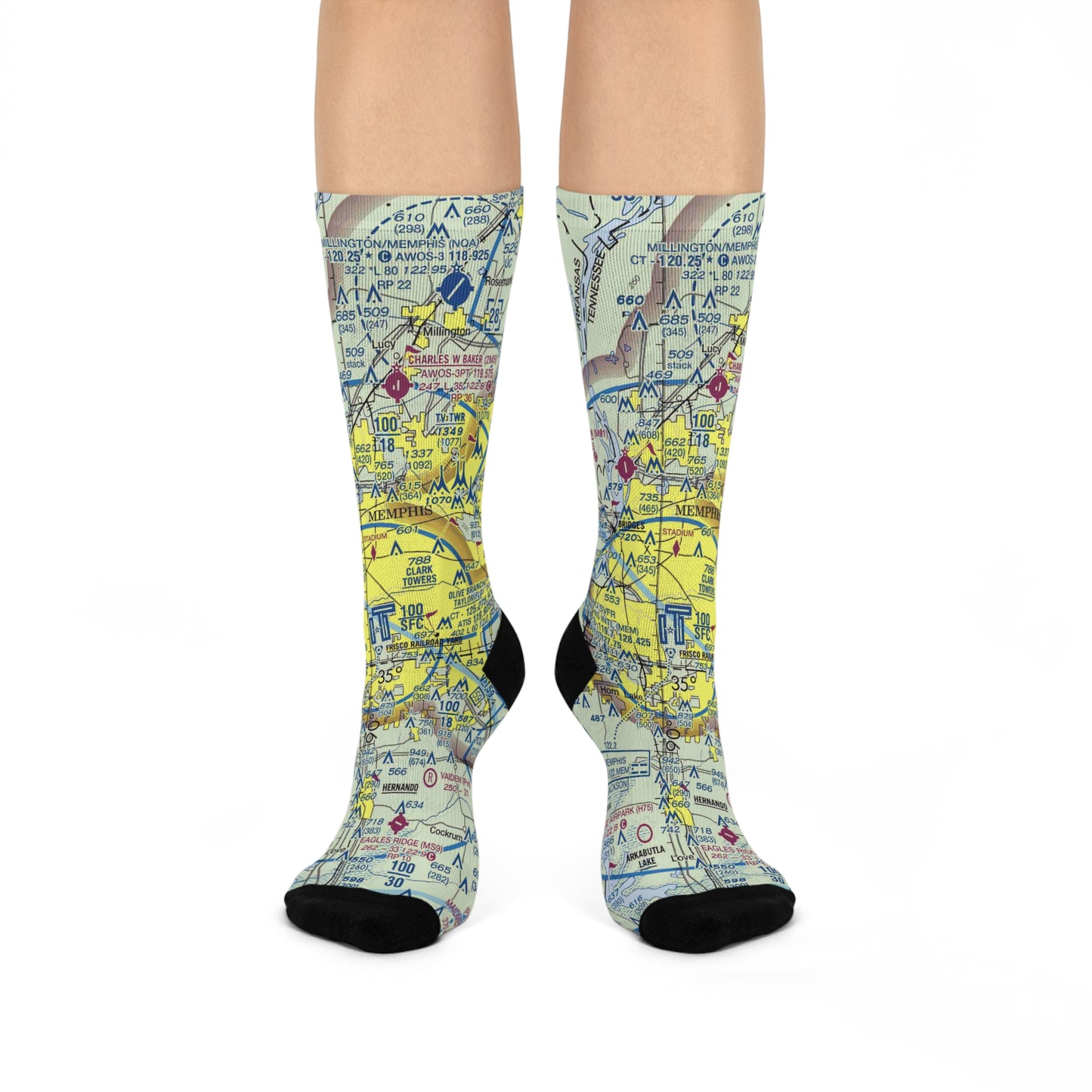 MEM Cushioned Crew Socks | Memphis International Airport Socks