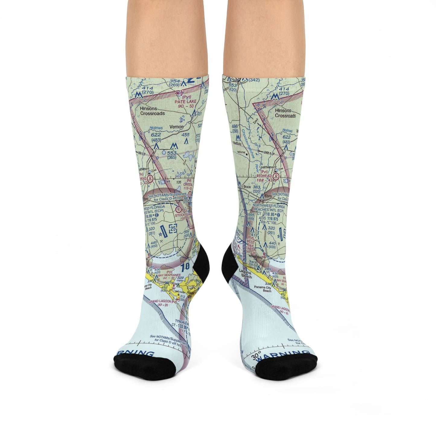 ECP Cushioned Crew Socks | Northwest Florida Beaches International Airport Socks