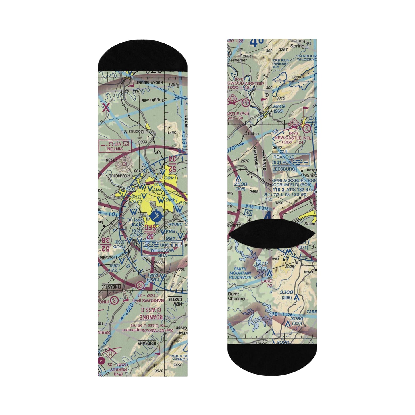 ROA Cushioned Crew Socks | Roanoke/Blacksburg Regional (Woodrum Field) Airport Socks