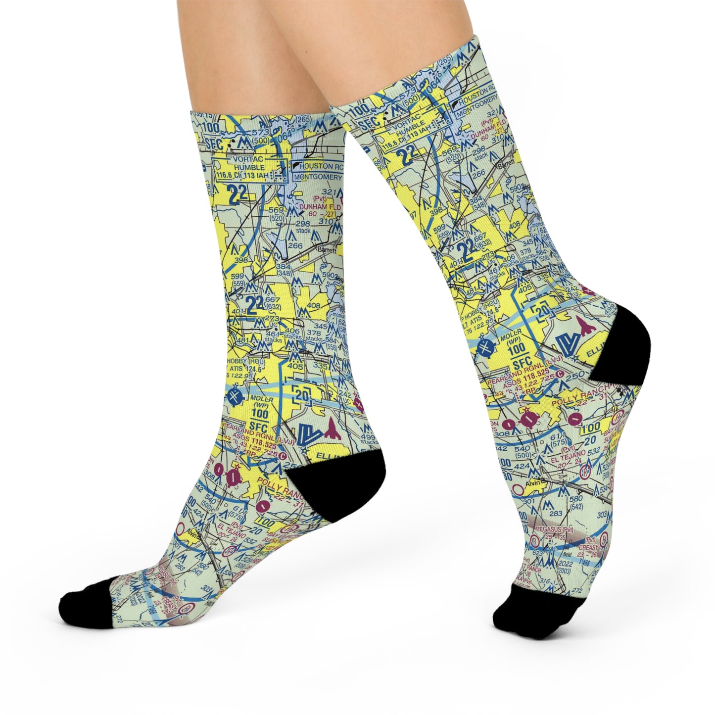 HOU Cushioned Crew Socks | William P Hobby Airport Socks