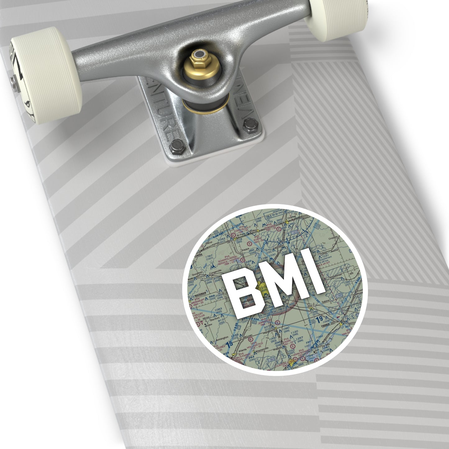 BMI Round Sticker | Central Il Regional/Bloomington-Normal Airport Sticker