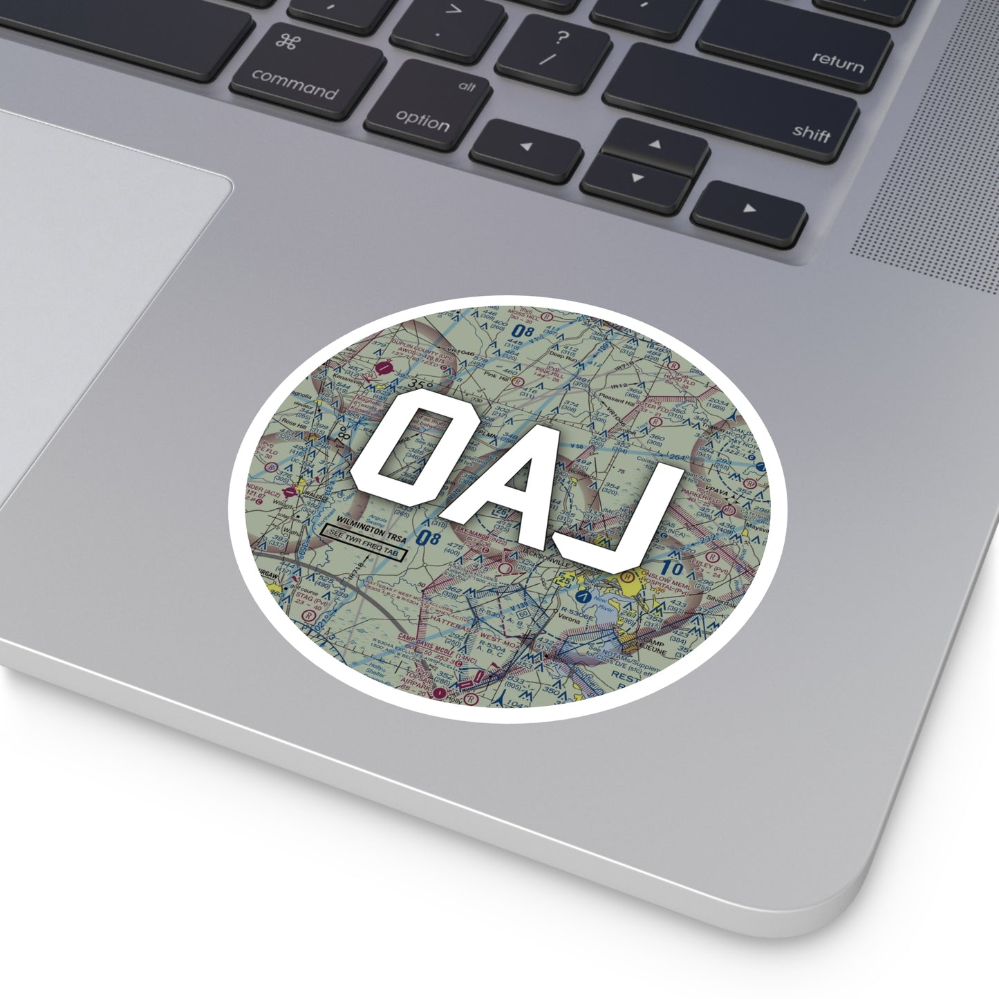 OAJ Round Sticker | Albert J Ellis Airport Sticker