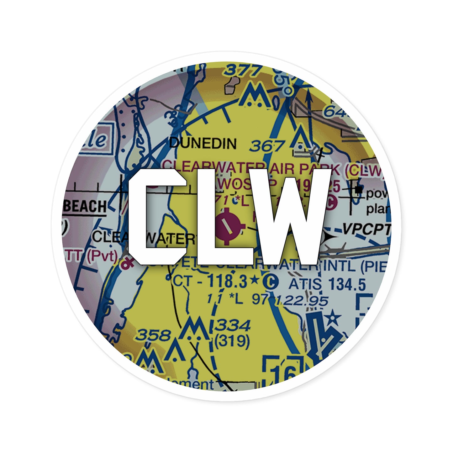 CLW Round Sticker | Clearwater Air Park Sticker