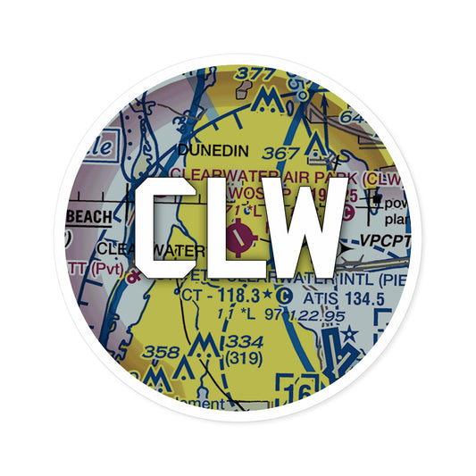 CLW Round Sticker | Clearwater Air Park Sticker