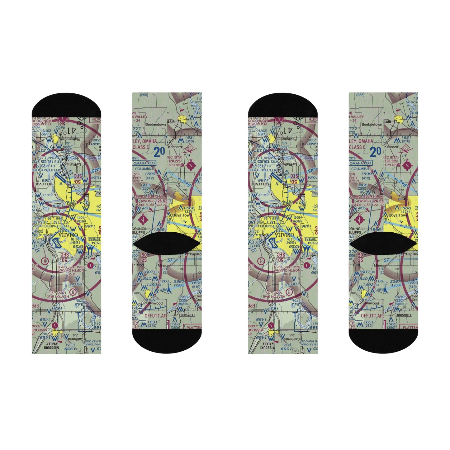 OMA Cushioned Crew Socks | Eppley Airfield Airport Socks