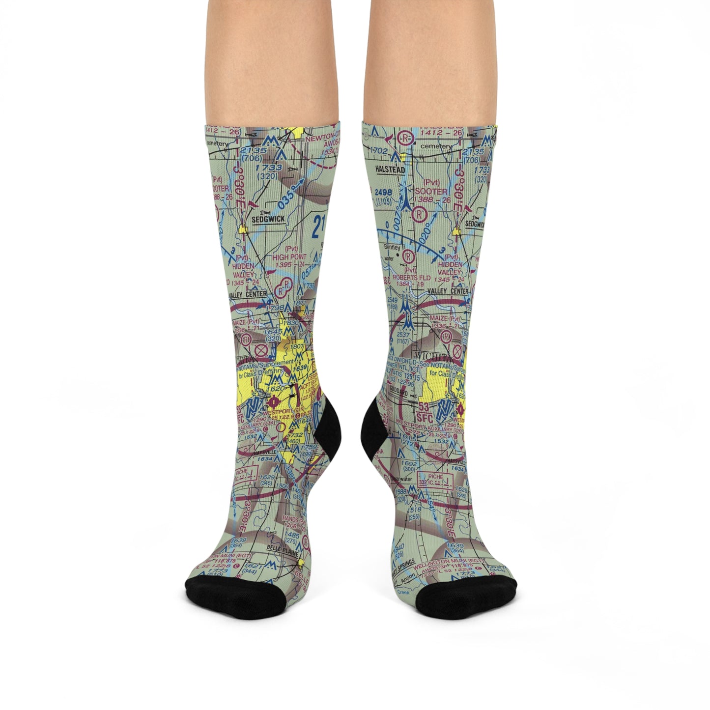 ICT Cushioned Crew Socks | Wichita Dwight D Eisenhower National Airport Socks