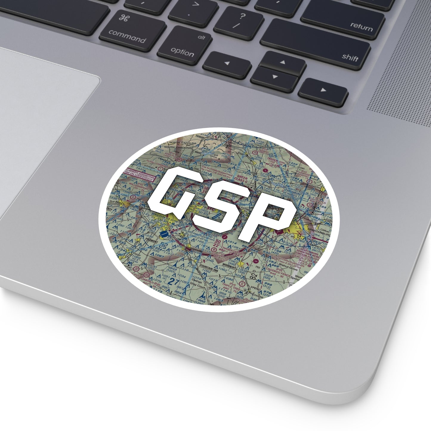 GSP Round Sticker | Greenville Spartanburg International Airport Sticker