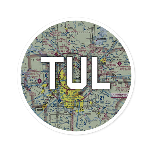 TUL Round Sticker | Tulsa International Airport Sticker