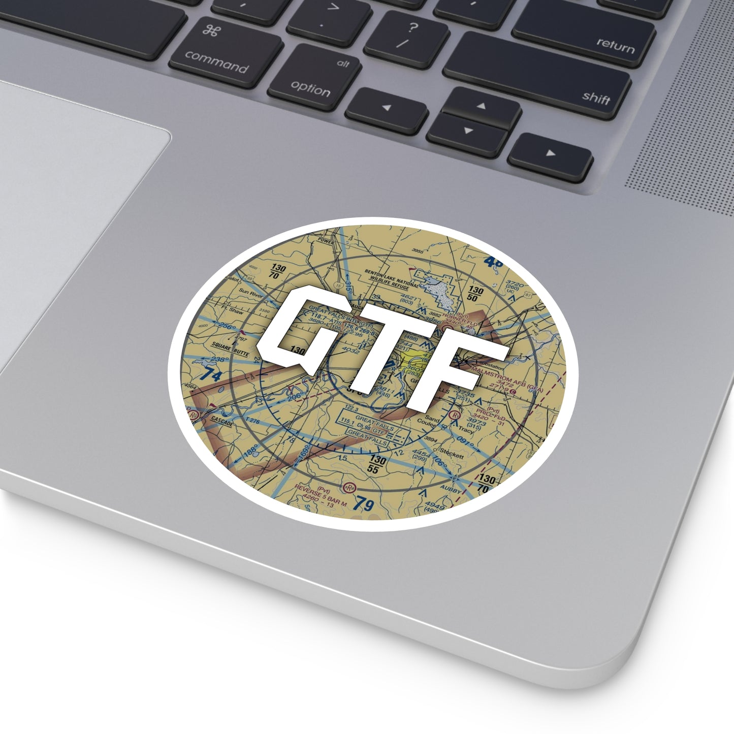 GTF Round Sticker | Great Falls International Airport Sticker