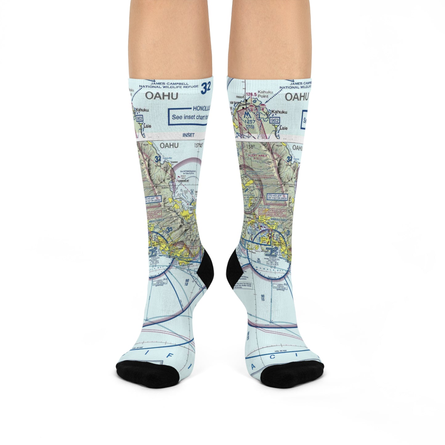 HNL Cushioned Crew Socks | Daniel K Inouye International Airport Socks