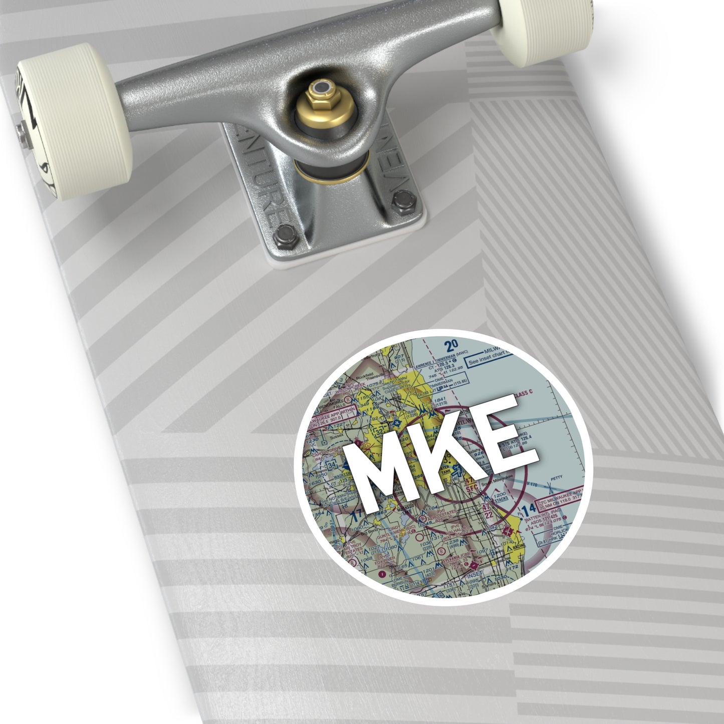 MKE Round Sticker | General Mitchell International Airport Sticker