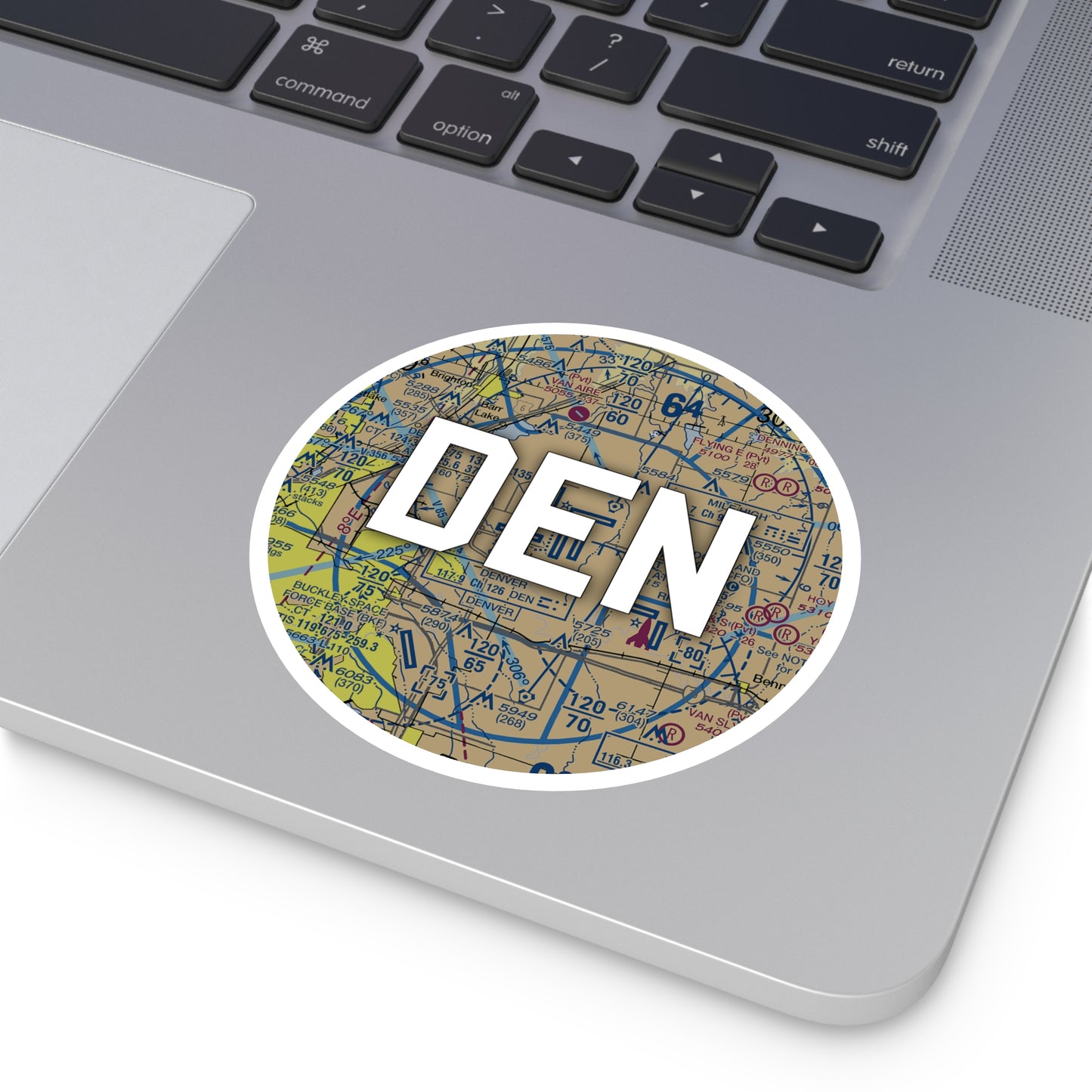 DEN Round Sticker | Denver International Sticker